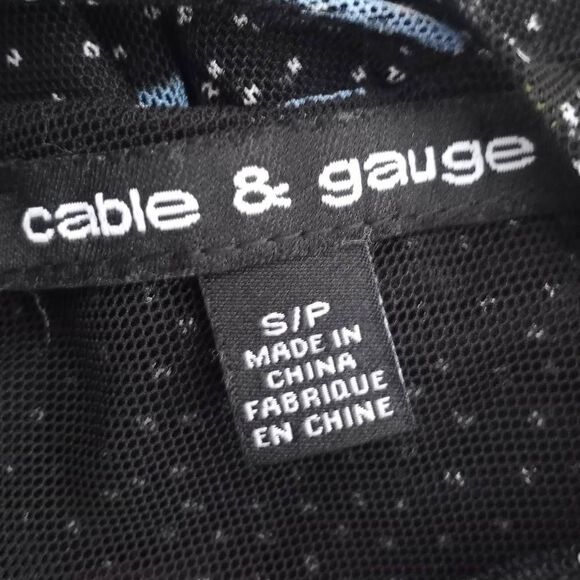 CABLE & GAUGE SHEER BLACK FLORAL BLOUSE SZ.S  EUC - Picture 4 of 6